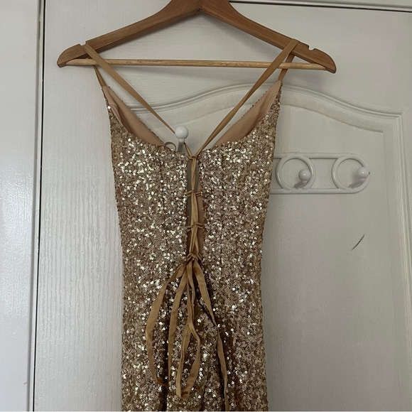 Nina Couture Gold Prom Dress - Picture 12 of 14